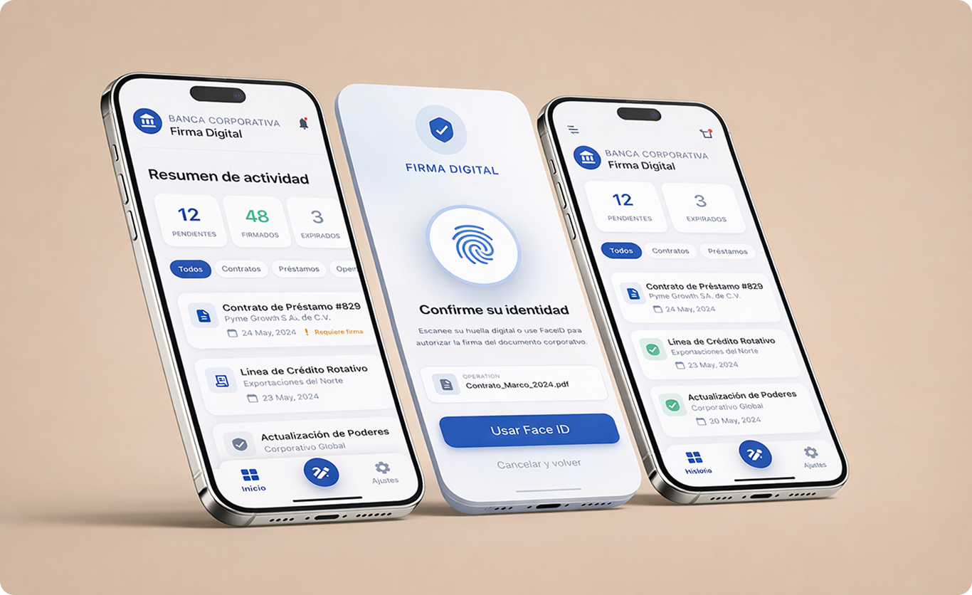 Firma digital móvil para clientes empresariales